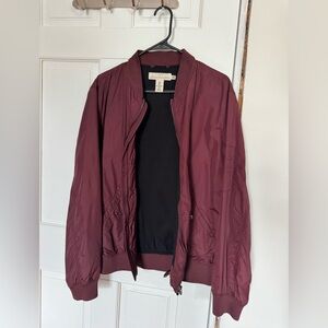 Lightweight Maroon Bomber jacket